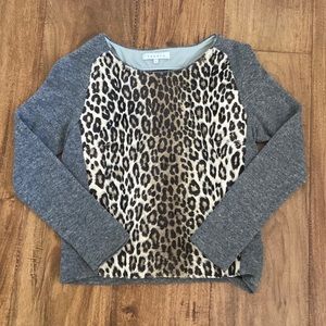 sandro| long sleeved cheetah print shirt